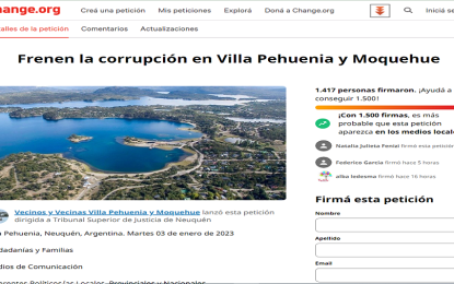 Frenen la corrupción en Villa Pehuenia y Moquehue